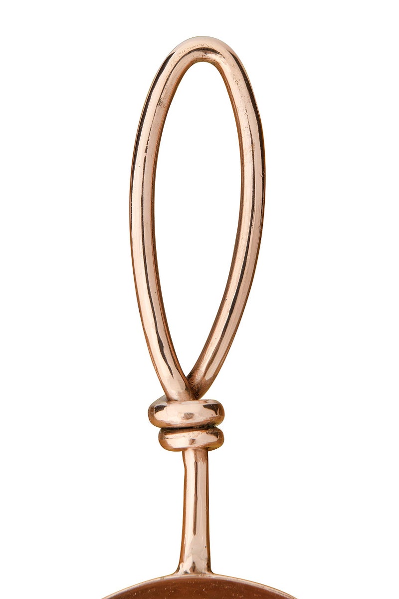Creative Co-Op Hammered Stainless Steel Leather Tie (Set of 4 Sizes) Scoops, Copper - Image 3